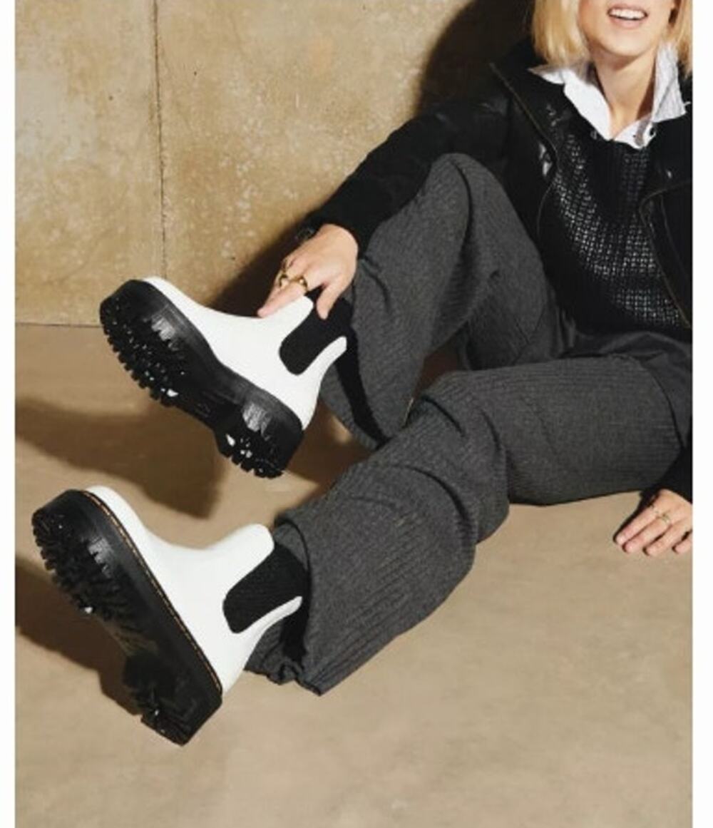 Doc Martens‎ 2976 Smooth Leather Platform Chelsea Boots Size 7 White
